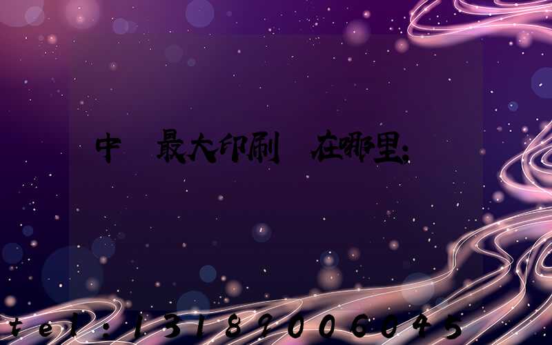 中國最大印刷廠在哪里