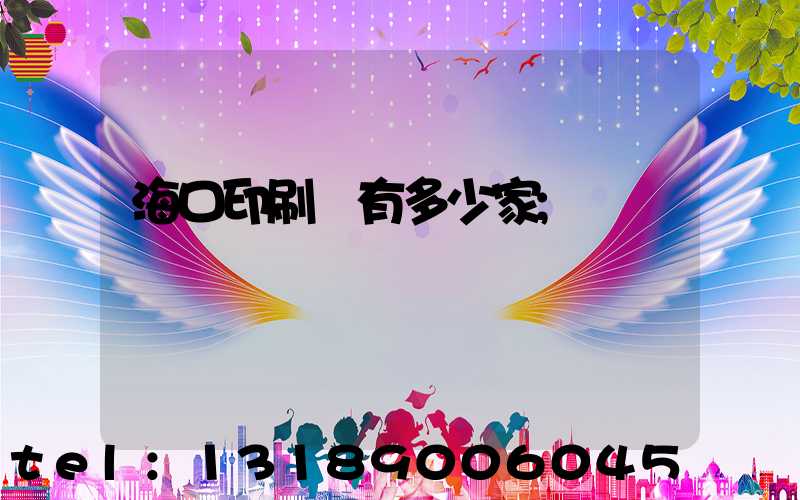 海口印刷廠有多少家