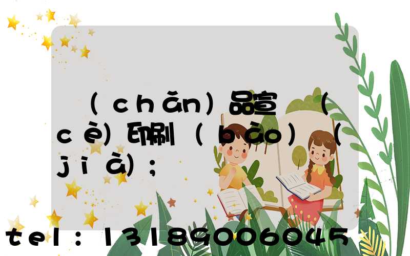 產(chǎn)品宣傳冊(cè)印刷報(bào)價(jià)