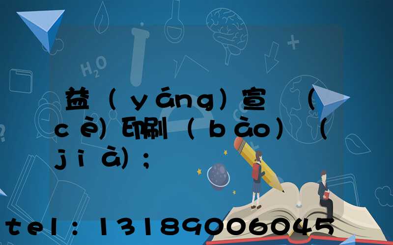 益陽(yáng)宣傳冊(cè)印刷報(bào)價(jià)
