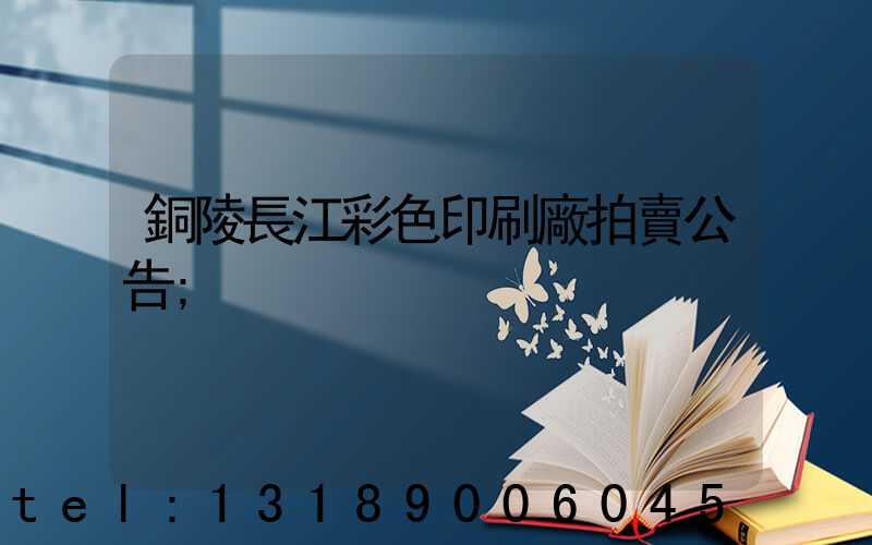 銅陵長江彩色印刷廠拍賣公告