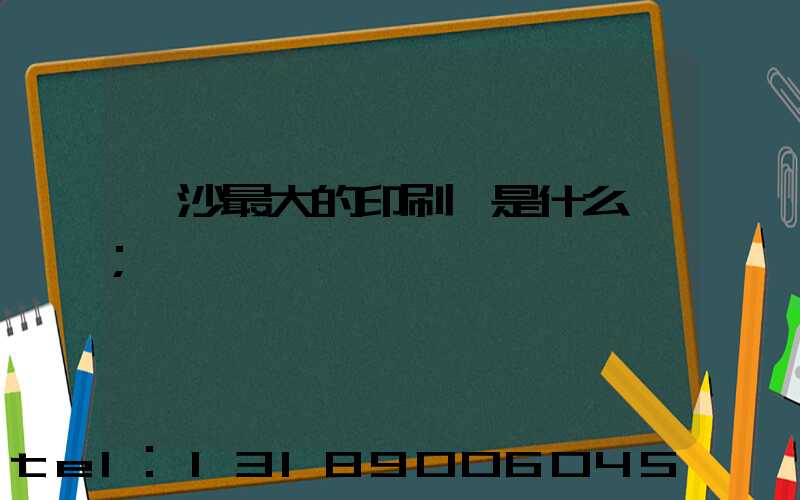 長沙最大的印刷廠是什么廠