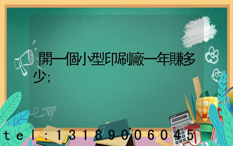 開一個小型印刷廠一年賺多少